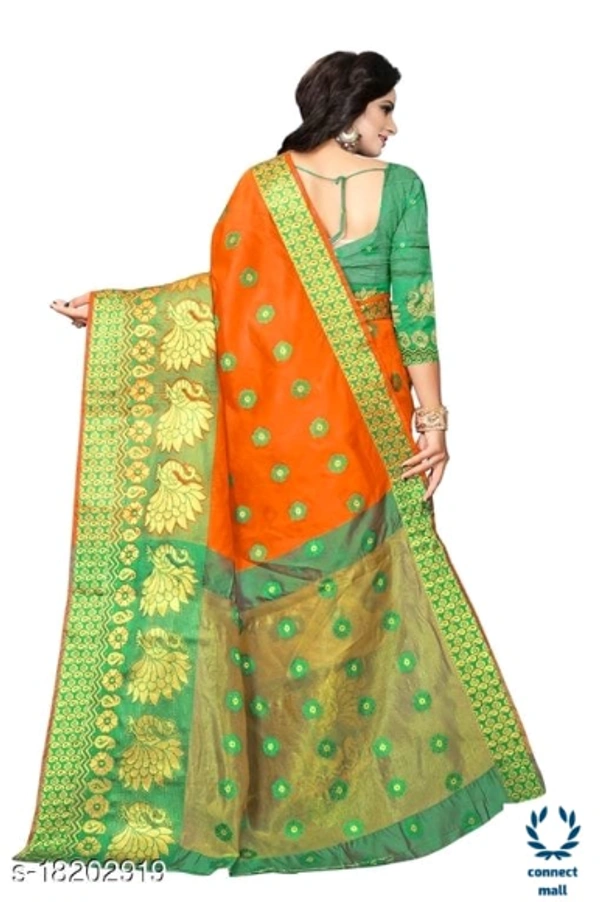 COTTON BASED JACQUARD SAREES - Saree Length Size-5.5, Blouse Length Size-0.8, Cotton Silk, Zari Woves, Pack of :1